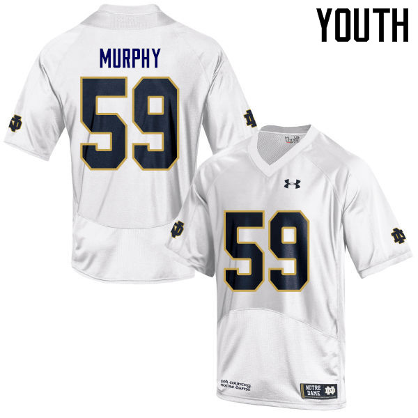 Youth NCAA Notre Dame Fighting Irish #59 Kier Murphy Stitched College Under Armour Authentic White Football Jersey WC10Z21KI